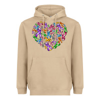 Mushroom cancer ribbon heart Heavyweight Hoodie - AdoDesignShop