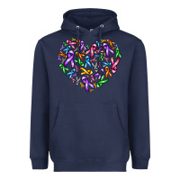 Navy cancer ribbon heart Heavyweight Hoodie - AdoDesignShop