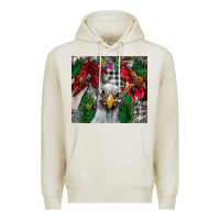 Oatmeal Heather Chicken Premium Hoodie - CowhideDigitalArt