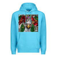Ocean Blue Chicken Premium Hoodie - CowhideDigitalArt