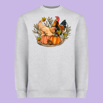 Fall Coop Animals Pumpkin Heavyweight Sweatshirt Designed By Artiststas