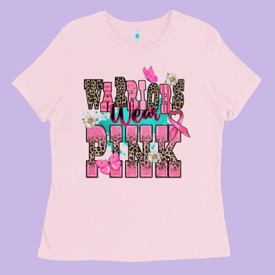 Warriors Wear Pink Cancer Awareness Ladies Tee Designed By Howdyjamesfarm