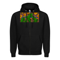 Black sunflowers and cactus license plate Zipper Hoodie - Artiststas