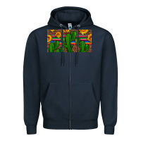 Navy sunflowers and cactus license plate Zipper Hoodie - Artiststas