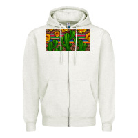Oatmeal Heather sunflowers and cactus license plate Zipper Hoodie - Artiststas
