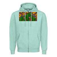 Seafoam sunflowers and cactus license plate Zipper Hoodie - Artiststas