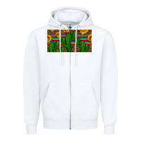 White sunflowers and cactus license plate Zipper Hoodie - Artiststas