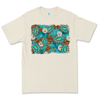 Bone Leopard and Turquoise Gemstone Background Premium Tee - texasbilliewilder