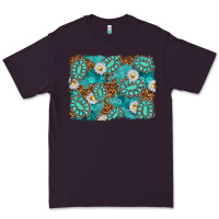 Plum Leopard and Turquoise Gemstone Background Premium Tee - texasbilliewilder