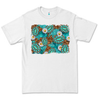 White Leopard and Turquoise Gemstone Background Premium Tee - texasbilliewilder