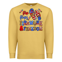 Antique Gold flip flops fireworks and freedom Premium Sweatshirt - AdoDesignShop