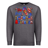Charcoal Heather flip flops fireworks and freedom Premium Sweatshirt - AdoDesignShop