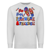 Dove Grey flip flops fireworks and freedom Premium Sweatshirt - AdoDesignShop
