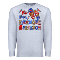 Heather Grey flip flops fireworks and freedom Premium Sweatshirt - AdoDesignShop