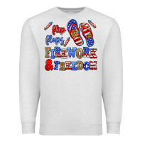 Oatmeal Heather flip flops fireworks and freedom Premium Sweatshirt - AdoDesignShop