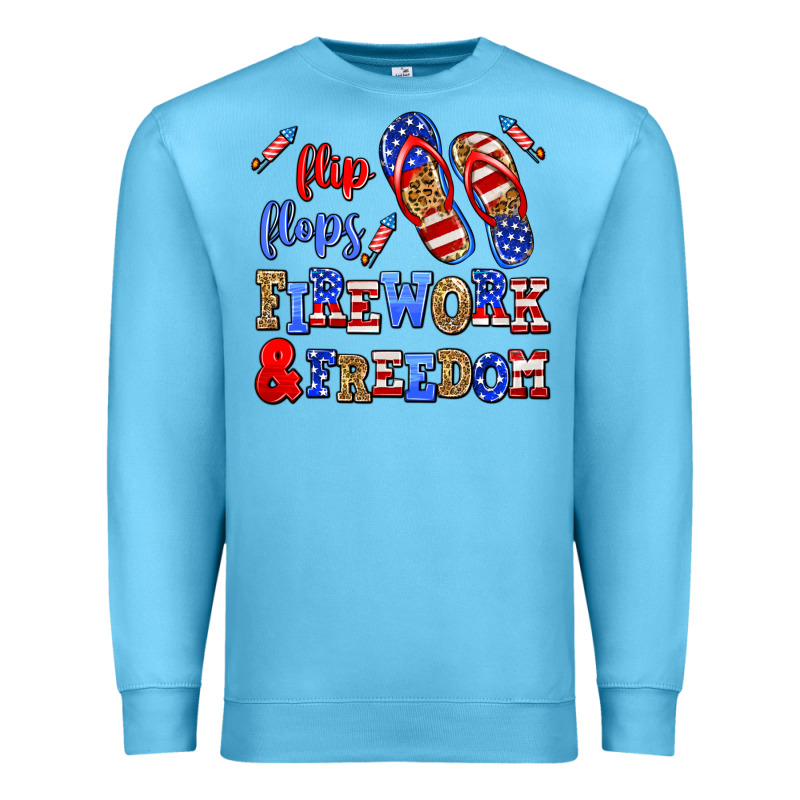 Flip Flops Fireworks And Freedom Premium Sweatshirt by AdoDesignShop | Teevron