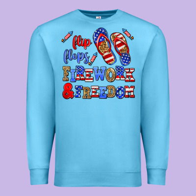 Flip Flops Fireworks And Freedom Premium Sweatshirt Designed By Adodesignshop