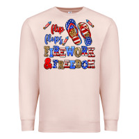 Pale Pink flip flops fireworks and freedom Premium Sweatshirt - AdoDesignShop