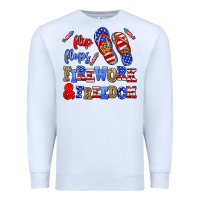 White flip flops fireworks and freedom Premium Sweatshirt - AdoDesignShop