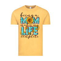 Vintage Mustard Being a Mom makes my life complete Mother's Day Vintage Tee - CowGirlArtShop