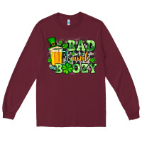 Burgundy St. Patrick's Bad and boozy Long Sleeve Tee - OliviaCreatesArt