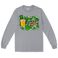 Heather Grey St. Patrick's Bad and boozy Long Sleeve Tee - OliviaCreatesArt