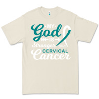 Bone My God is Stronger Than Cervical Cancer Awareness Warrior Premium Tee - longCreatives