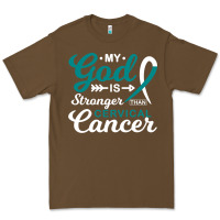 Cacao My God is Stronger Than Cervical Cancer Awareness Warrior Premium Tee - longCreatives