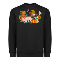 Black Farm Life Fall Pig Cow Rooster Heavyweight Sweatshirt - Artiststas