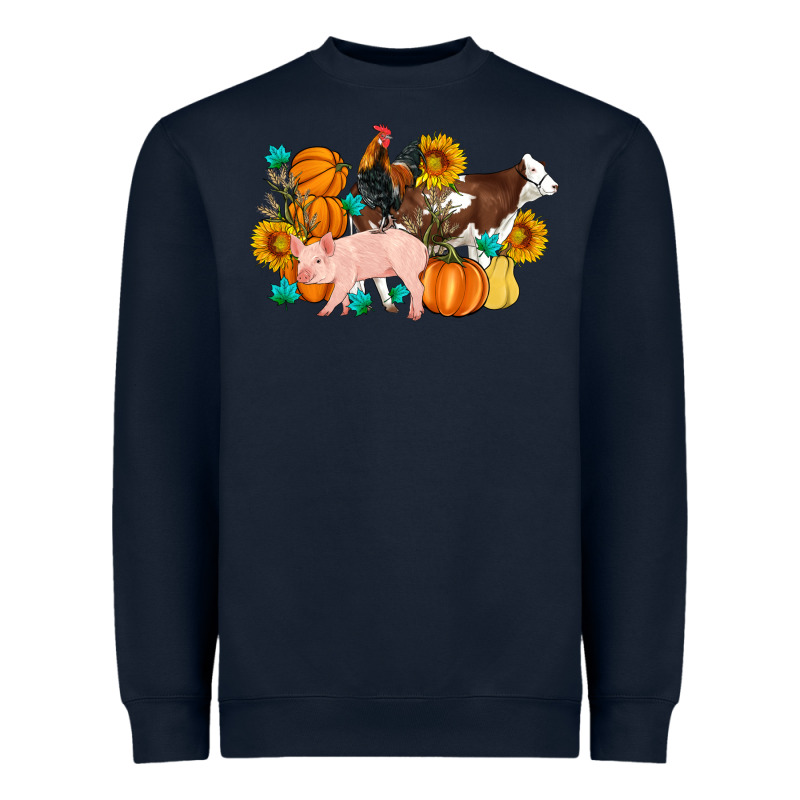 Farm Life Fall Pig Cow Rooster Heavyweight Sweatshirt by Artiststas | Teevron