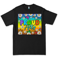 Black LGBTQ+ proud ally with daisy Premium Tee - NancyCooperArtShop