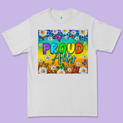 Lgbtq+ Proud Ally With Daisy Premium Tee Designed By Nancycooperartshop