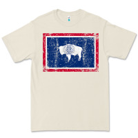 Bone State of Wyoming Flag Fun Vintage Retro Fall Hiking Premium Tee - longCreatives
