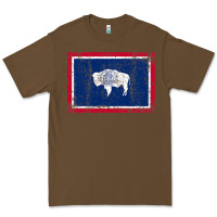 Cacao State of Wyoming Flag Fun Vintage Retro Fall Hiking Premium Tee - longCreatives