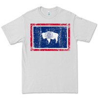 Dove Grey State of Wyoming Flag Fun Vintage Retro Fall Hiking Premium Tee - longCreatives