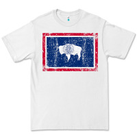 White State of Wyoming Flag Fun Vintage Retro Fall Hiking Premium Tee - longCreatives