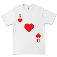 White Queen Of Hearts  Playing Card   Halloween Costume Premium Tee - longCreatives