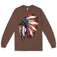Chestnut 4th of July Indian Headdress Gypsy Spirit Skull Long Sleeve Tee - Jasminsmagicworld