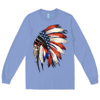 Colony Blue 4th of July Indian Headdress Gypsy Spirit Skull Long Sleeve Tee - Jasminsmagicworld