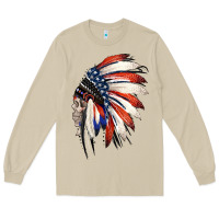 Mushroom 4th of July Indian Headdress Gypsy Spirit Skull Long Sleeve Tee - Jasminsmagicworld