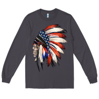 Smoke 4th of July Indian Headdress Gypsy Spirit Skull Long Sleeve Tee - Jasminsmagicworld