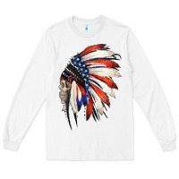 White 4th of July Indian Headdress Gypsy Spirit Skull Long Sleeve Tee - Jasminsmagicworld