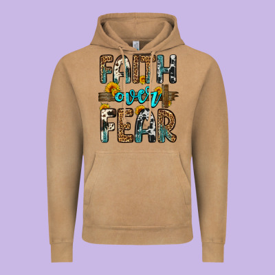 Faith Over Fear Vintage Hoodie Designed By Oliviacreatesart