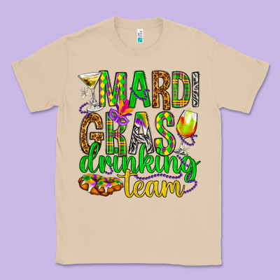 Mardi Gras Drinking Team Classic Tee Designed By Howdyjamesfarm