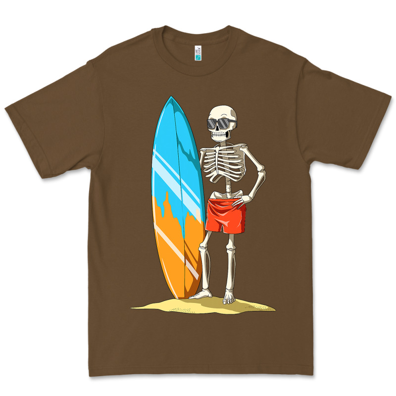 Surfing Skeleton Halloween Themed Surf Lovers Gift Premium Tee by longCreatives | Teevron