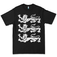 Black Retro Three England Lions Vintage Souvenir Premium Tee - longCreatives