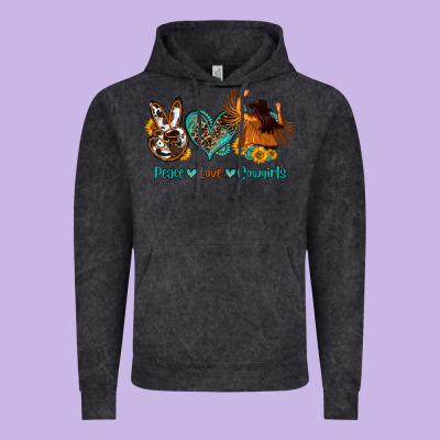 Peace Love Cowgirls Vintage Hoodie Designed By Oliviacreatesart