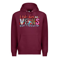 Burgundy I Like big veins and cannot be Premium Hoodie - CowhideDigitalArt