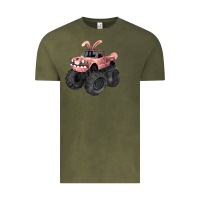 Vintage Olive Easter monster truck Easter Day Vintage Tee - HowdyJamesFarm