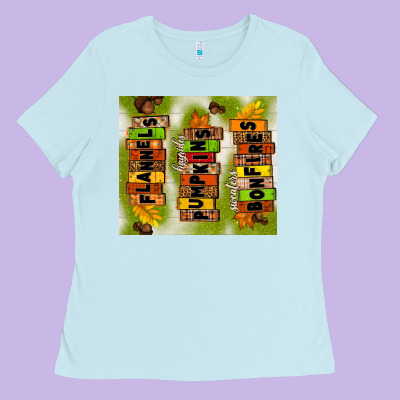 Flannels Hayrides Pumpkins Bonfires Fall Ladies Tee Designed By Tumblerdesignbyshophia